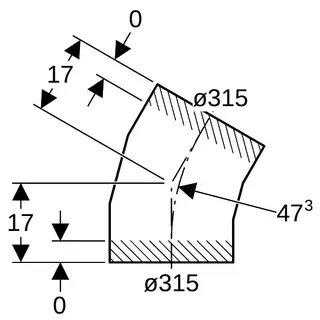 Geberit PE-Bogen 30' mit großem Radius geschweißt 372.030.16.1 315mm – Bild 4