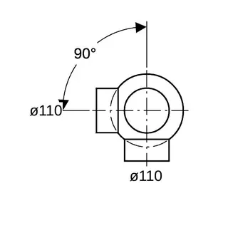 Geberit Eck-Abzweig 110/110 367.335 88,5/90 Grad – Bild 5