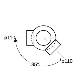 Geberit Eck-Abzweig 110/110 367.385 88,5/135 Grad – Bild 5