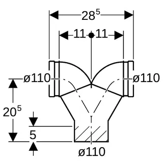 Geberit Wandklosettdoppelbogen 367.903 110/110mm Senkrecht – Bild 4