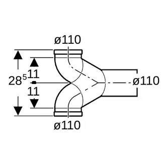 Geberit Wandklosettdoppelbogen 367.904 110/110mm Waager. – Bild 5