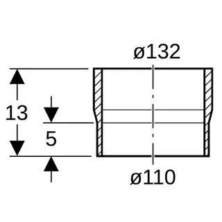 Geberit Übergangsstück PE/Steinzeugmuffe 110x132mm 359.226.16.1 – Bild 4