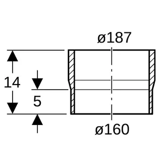 Geberit Übergangsstück PE/Steinzeugmuffe 160x187mm 359.229.16.1 – Bild 4