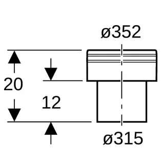 Geberit Übergangsstück PE/Steinzeugmuffe 315x352mm 372.739.16.1 – Bild 4
