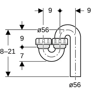 Geberit Sifon Ein/Ausl.:Senkr. 152.042 56/56mm – Bild 4