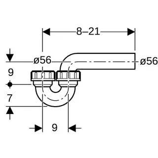 Geberit Sifon Einl./S Ausl./W 152.044 56/56mm – Bild 4