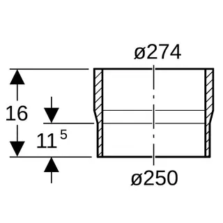 Geberit PE-Übergangsstück PE/Guss 250mm 371.738.16.1 – Bild 4