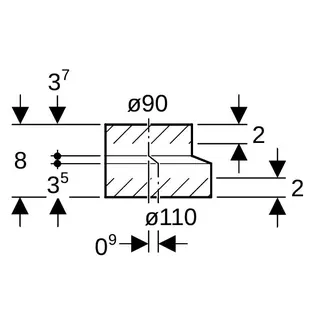 Geberit Reduktion 110/90 367.581.16, DN100/80 – Bild 4
