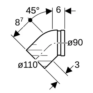 Geberit Wand-WC Bogen 45' 367.945.16.1, DN100/90 – Bild 4
