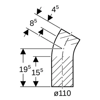 Geberit PE-Bogen 30' mit langem Schenkel 367.030.16.1 110mm – Bild 4
