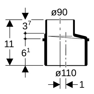 Geberit db20 Übergangsstück DN 100/80 (d = 110/90) 310.080.14.1 – Bild 4