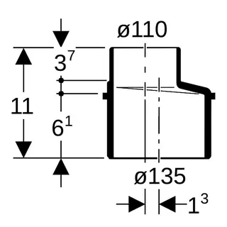 Geberit db20 Übergangsstück DN 125/100 (d = 135/110) 312.100.14.1 – Bild 4