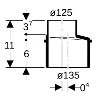 Geberit db20 Übergangsstück DN 125/125 (d = 135/125) 312.125.14.1 – Bild 4