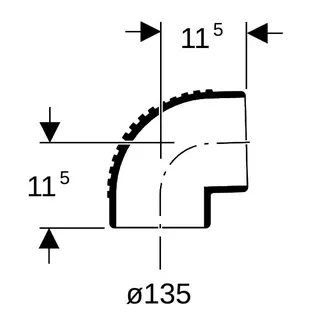 Geberit db20 Bogen 88,5 Grad DN 125 (d = 135) 312.880.14.1 – Bild 4