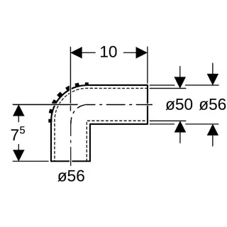 Geberit db20 Anschlußbogen 90 Grad DN 50/50 (d = 56/56) 305.905.14.1 – Bild 4