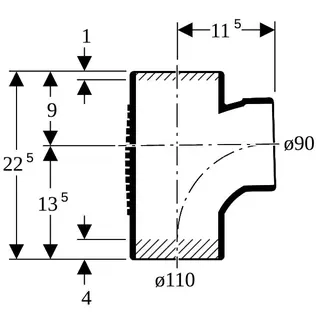 Geberit db20 Abzweig 88,5 Grad DN 100/80 (d = 110/90) 310.088.14.1 – Bild 4