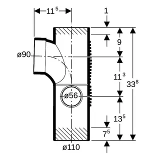 Geberit Silent-db20 Kombi-EckabzweigMAX 88.5 Grad, rechts, 100/90/56 – Bild 4