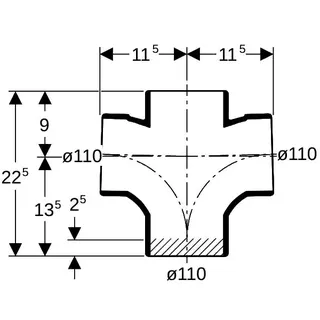 Geberit db20 Doppelabzweig MAX 88,5 DN 100 (d = 110) 310.102.14.1 – Bild 4