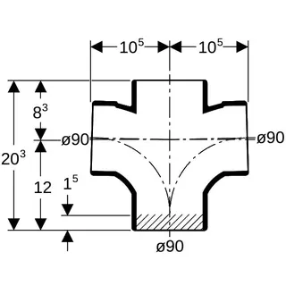 Geberit db20 Doppelabzweig MAX 88,5 DN 90 (d = 90) 308.082.14.1 – Bild 4