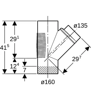 Geberit db20 Abzweig 45 Grad DN 150/125 (d = 160/135) 315.124.14.1 – Bild 4