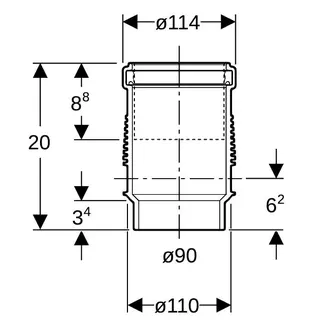 Geberit db20 Langmuffe mit Doppelbund DN 90 (d = 90) 308.012.14.1 – Bild 4