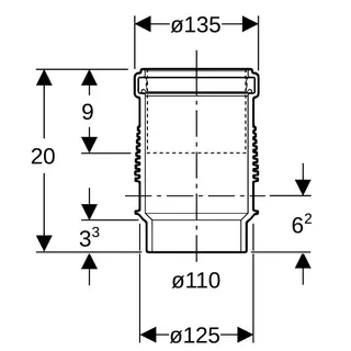 Geberit db20 Langmuffe mit Doppelbund DN 100 (d = 110) 310.012.14.1 – Bild 4