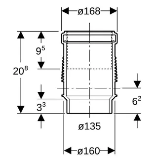 Geberit db20 Langmuffe mit Doppelbund DN 125 (d = 135) 312.012.14.1 – Bild 4