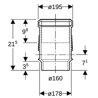 Geberit db20 Langmuffe mit Doppelbund DN 150 (d = 160) 315.012.14.1 – Bild 4