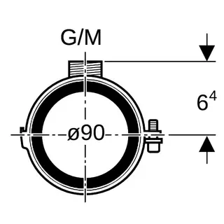 Geberit db20 Rohrschelle mit Dämmeinlage DN 80 (d=90) 1/2" 308.812.26.1 – Bild 4