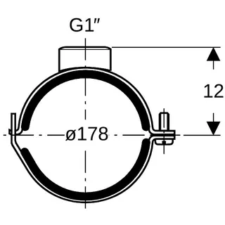 Geberit db20 Rohrschelle mit Dämmeinlage DN 150 (d=178) 1" 315.813.26.1 – Bild 4