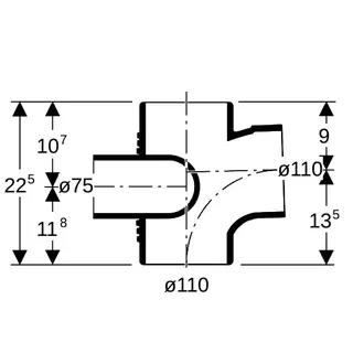 Geberit db20 Schachtabzweig DN100/100/70 (d = 110/110/75) rechts, 310.171.14.1 – Bild 4