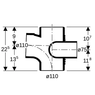 Geberit db20 Schachtabzweig DN100/100/70 (d = 110/110/75) links, 310.172.14.1 – Bild 4