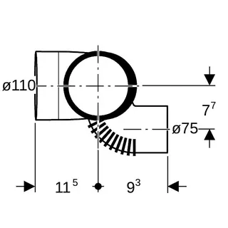 Geberit db20 Schachtabzweig DN100/100/70 (d = 110/110/75) links, 310.172.14.1 – Bild 5