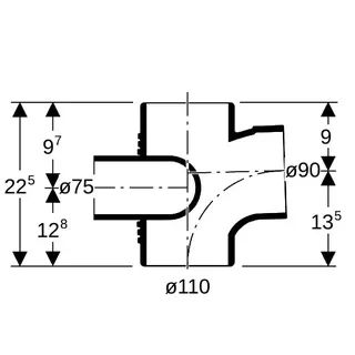 Geberit db20 Schachtabzweig DN 100/80/70 (d = 110/90/75) rechts, 310.871.14.1 – Bild 4