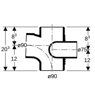Geberit db20 Schachtabzweig DN 90/90/70 links, 308.872.14.1 – Bild 4