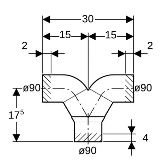 Geberit Hosen-T-Stück 90' 90mm 308.480.14.1 – Bild 4