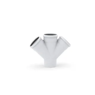 RAUPIANO PLUS Doppelabzweig DN 125/110/110, 45 Grad
