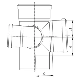 RAUPIANO PLUS Schachtabzweig rechts DN 90/75/90, 87 Grad – Bild 3