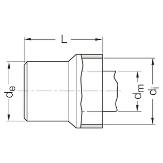 RAUPIANO PLUS Anschlussstück DN 50/40 - 30, an Metallrohre – Bild 3