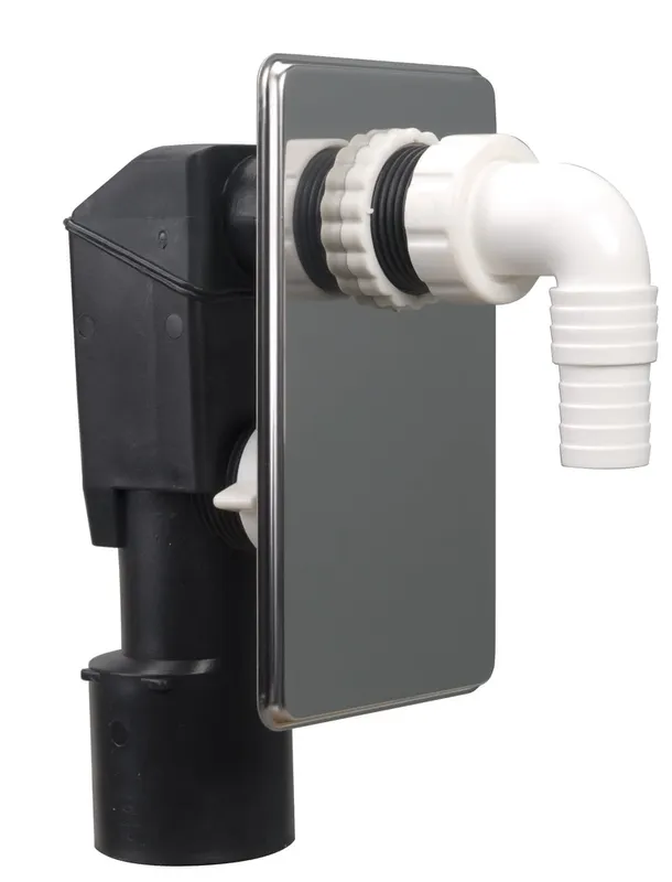 airfit Unterputz-Geräte-Sifon mit verchromter Wandplatte