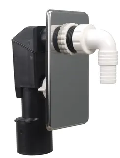 airfit Unterputz-Geräte-Sifon mit verchromter Wandplatte