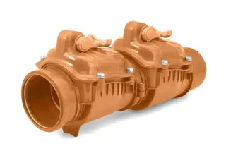 airfit Doppelrückstauklappe DN 110 mit zusätzl. Handverschluss, rotbraun