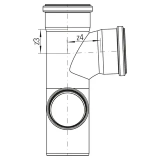 RAUPIANO PLUS Stufenabzweig links DN 110/90/75, 87 Grad – Bild 3