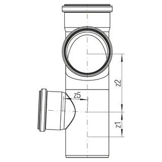 RAUPIANO PLUS Stufenabzweig links DN 110/90/75, 87 Grad – Bild 4