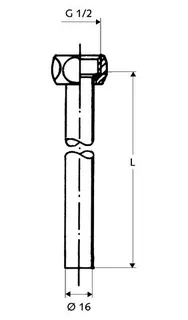 SCHELL Kupferrohr-Garnitur d:16mm 500mm chrom 1/2" ÜM f.Elektrospeicher, 2er-Set – Bild 4