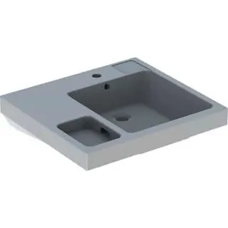 Geberit Bambini Waschtisch m. Schwammbecken 60x55cm, mit Hahnlochre, mit Überlauf, weiß – Bild 2