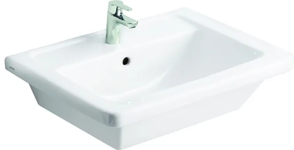 sanibel 3001-Möbel-Waschtisch SLIM 650x490mm CLEAN unterbaufähig eckige Form weiß