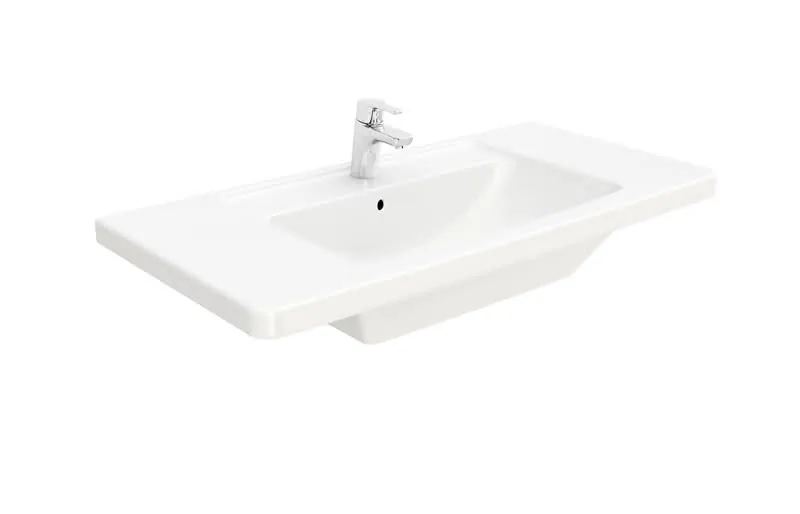 sanibel 3001-Möbel-Waschtisch SLIM 1000x490mm unterbaufähig eckig Form weiß