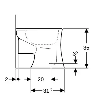 Geberit Bambini Stand-WC für Kinder Flachspüler, H:35cm, weiß – Bild 5