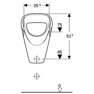 Geberit Aller Urinal, Zulauf von oben Abgang nach hinten oder unten, weiß Tect – Bild 4